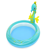 Bestway 1.88M X 1.60M X 86CM Seahorse Sprinkler Pool (Contents:One pool, repair patch) Age 2+