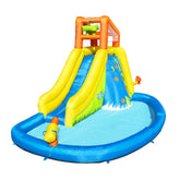 Bestway 4.35M X 2.86M X 2.67M Mount Splashmore Mega Waterpark (1 water slide with pool, 1 blower, 1 waters spraying hose, 1 anchor bag, 1 repair kit, 1 storage bag , 2 blower stakes , 10 bouncer stakes.) Age 5+