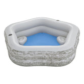 Bestway 2.13M X 2.06M X 53CM Truprint Stone Family Pool (Contents:1 pool,repair patch) Age 6+