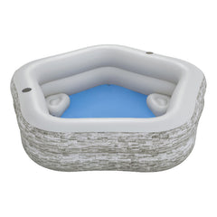 Bestway 2.13M X 2.06M X 53CM Truprint Stone Family Pool (Contents:1 pool,repair patch) Age 6+