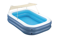 Bestway 2.54M X 1.78M X 1.40CM Summer Bliss Shaded Family Pool (1 pool,1 sunshade,repair patch) Age 6+