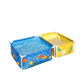 Bestway Kids Pool and Sandpit Frame Pool Set 2.13m x 1.22m x 30.5cm Includes Pool + One sand pool + Cover - Age 2+