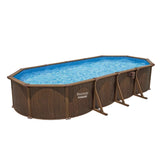 Bestway Oval Frame Pool Set 7.32m x 3.66m x 1.32m Includes Pool + Sand Filter Pump(220-240V) + Skimmer + Safety Ladder + Cover + Ground Cloth + ChemConnect Dispenser + Delivered on Pallet