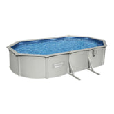 Bestway Oval Frame Pool Set 6.10m x 3.60m x 1.20m Includes Pool + Sand Filter Pump(220-240V) + Skimmer + Safety Ladder + Cover + Ground Cloth + ChemConnect Dispenser + Delivered on Pallet