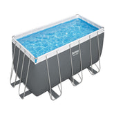 Bestway Rectangular Frame Pool Set 4.12m x 2.01m x 1.22m Includes Pool + Sand Filter Pump(220-240V) + Ladder + ChemConnect Dispenser