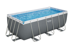 Bestway Rectangular Frame Pool Set 4.12m x 2.01m x 1.22m Includes Pool + Sand Filter Pump(220-240V) + Ladder + ChemConnect Dispenser