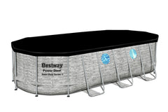Bestway Oval Frame Pool Set 5.49m x 2.74m x 1.22m Includes Pool + Filter Pump(220-240V) + Ladder + Cover + ChemConnect Dispenser + Compatible with Cartridge 58012(III)220-240V