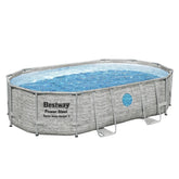 Bestway Oval Frame Pool Set 4.88m x 3.05m x 1.07m Includes Pool + Sand Filter Pump(220-240V) + Ladder + Cover + ChemConnect Dispenser