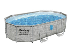 Bestway Oval Frame Pool Set 4.88m x 3.05m x 1.07m Includes Pool + Sand Filter Pump(220-240V) + Ladder + Cover + ChemConnect Dispenser