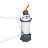 Bestway 3028L/800GAL Sand Filter (Contents:Sand Filter(220-240V~, 85W), Pumps water flow rate 3028L/h(800gal/h), Required sand size: #20 silica sand, 0.45-0.85mm, approximately 8.5kg, Diameter 3.2 cm /1.25 ' hose can be used with sand filter)