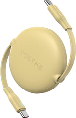 VOLTME Powerlink YoYo Cable 3A 1.0M Retractable (Dual-Way Retractable Cable) Type C to Type C Sand