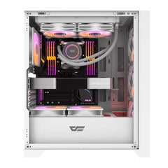 DarkFlash DRX70 MESH ATX Mid Tower Gaming Case - White (4 ARGB Fans Included)