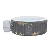 Inflatable hot tub with floral design on a white background