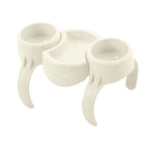 White ceramic three-section stand on a white background