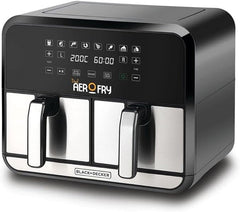 Black & Decker Digital Dual Zone Air Fryer 1700W 4L+4L Capacity With Rapid Hot Air Circulation