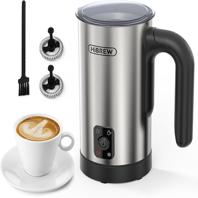 HiBREW 4 in 1 Milk Frother Frothing Foamer Fully automatic Milk Warmer Cold/Hot Latte Cappuccino Chocolate Protein powder M3A