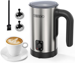 HiBREW مُحضر رغوة حليب 4 في 1، مُرغّي حليب، مُسخّن حليب أوتوماتيكي بالكامل، لاتيه/كابتشينو ساخن/بارد، شيكولاتة، مسحوق بروتين M3A