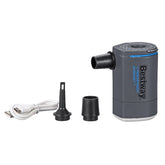Gray air pump with attachments on a white background