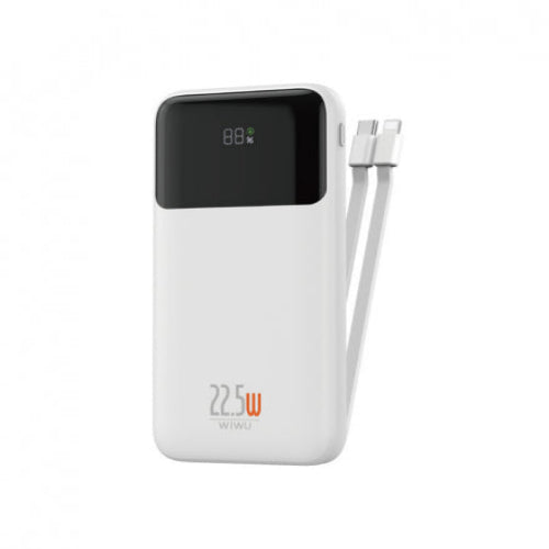 WIWU Wi-P021 LED Display Built-in Cable Power Bank 10000mAh White