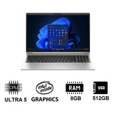 لابتوب HP ProBook 440 G11 - شاشة 14 بوصة WUXGA / Ultra 5 125U / ذاكرة 8 جيجابايت / قرص SSD من نوع NVMe M.2 بسعة 512 جيجابايت / نظام تشغيل ويندوز 11 برو / ضمان لمدة عام / لون فضي بايك