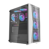 DarkFlash Aigo DK352 Plus ATX Mid Tower PC Gaming Case - White