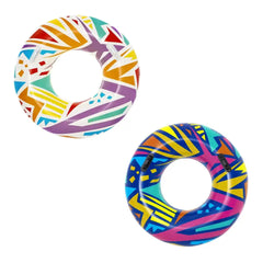 BESTWAY Φ1.07M GEOMETRIC SWIM RING (Contents: 1 swim ring,repair patch) Age 12+