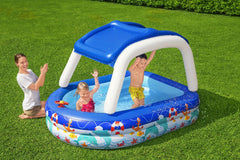 BESTWAY 2.13M X 1.55M X 1.32M SEA CAPTAIN FAMILY POOL (Contents:1 pool, 1 sun shade, repair patch) Age 3+