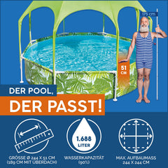 BESTWAY 2.44M X 51CM SPLASH-IN-SHADE PLAY POOL (Contents:Pool)
