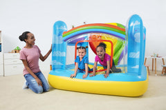 BESTWAY 1.75M X 1.73M X 1.37M JUMPIN' BALLOON BOUNCER (Contents:1 bouncer,3 inflatable ring,repair patch,4 foot pins) Age 3+