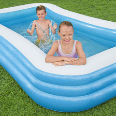 BESTWAY 3.05M X 1.83M X 56CM BLUE RECTANGULAR POOL (Contents:1 pool,repair patch) Age 6+