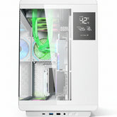ACER U600 ATX PC Case, Full Tower Gaming Computer Case with Tempered Glass Side Panel, 7 RGB Fans & Remote Control, Temperature Display, SPCC Steel Frame, 3 USB Ports, White Mid Tower Case