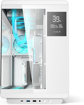 ACER U600 ATX PC Case, Full Tower Gaming Computer Case with Tempered Glass Side Panel, 7 RGB Fans & Remote Control, Temperature Display, SPCC Steel Frame, 3 USB Ports, White Mid Tower Case