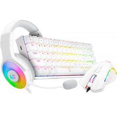 Redragon S129W 3in1 Gaming Mouse, Headset and Keyboard Combo - White