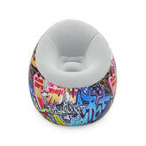 Bestway44" X 44" X 26"/1.12M X 1.12M X 66CM Inflate-A-Chair Graffiti Air Chair (Contents:chair, repair patch,)
