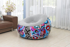 Bestway 1.12M X 1.12M X 66CM Inflate-A-Chair Floral Air Chair (Contents:chair, repair patch,)