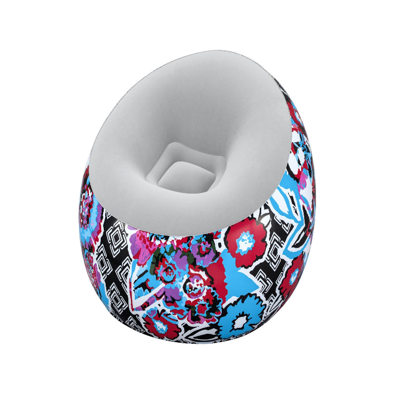 Bestway 1.12M X 1.12M X 66CM Inflate-A-Chair Floral Air Chair (Contents:chair, repair patch,)
