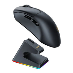 Sades Striker S2B 26,000 DPI Wireless Gaming Mouse with RGB Magnetic Charger and Oled Panel - Black
