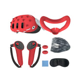Gamax Meta Quest 3 Hexagon Flat Silicone Protective Case Set - Red
