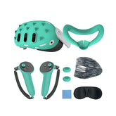 Gamax Meta Quest 3 Hexagon Flat Silicone Protective Case Set - Green