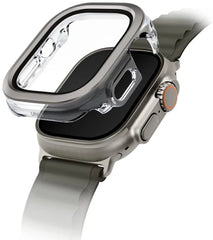 حافظة ساعة UNIQ VOUTE مع شاشة زجاجية مقواة 49 مم - فضي تيتانيوم