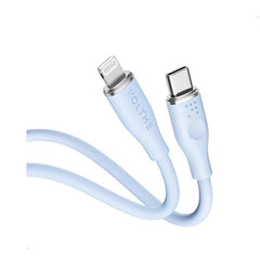 كابل فولتمي باورلينك موس سيليكون سائل من النوع C إلى لايتنينج 3 أمبير / 1.2 متر، موصل من سبائك الزنك، أزرق