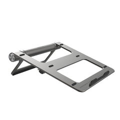 Promate Aluminum Laptop Stand with USB-C™ Hub, 9-in-1 Detachable USB-C™ Desk Hub Stand with 100W USB-C™ Power Delivery,Silver