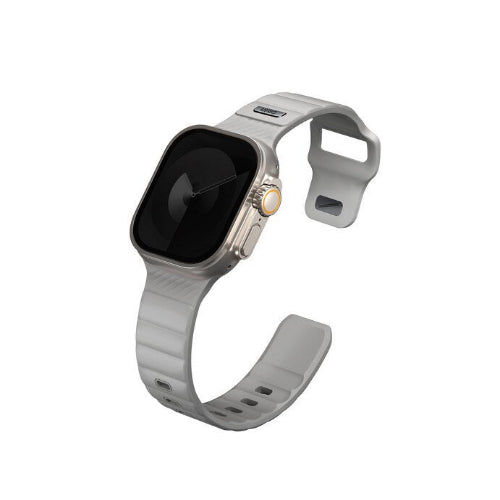 UNIQ STRIDE FKM RUBBER APPLE WATCH STRAP 49/45/44/42MM - CHALK GREY