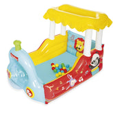 Children's playset with slide and ball pit on a white background
