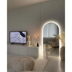 Large arched mirrors with LED add an artistic touch to your home.