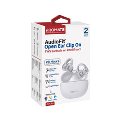 Promate AudioFit™ Open Ear Clip On TWS Earbuds w/ IntelliTouch,White