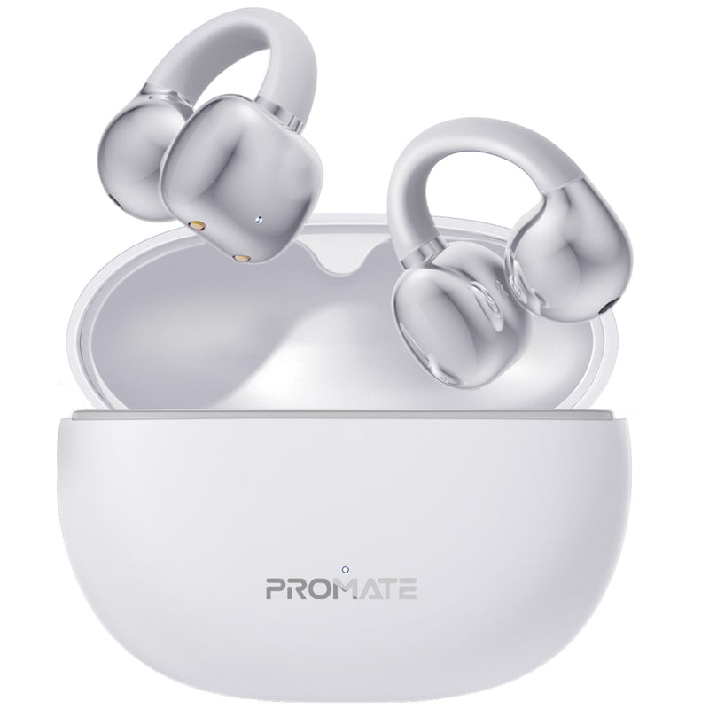 Promate AudioFit™ Open Ear Clip On TWS Earbuds w/ IntelliTouch,White