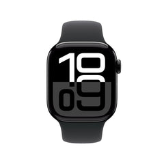 APPLE WATCH SERIES 10 GPS 42MM JET BLACK ALUMINIUM CASE WITH BLACK SPORT BAND - S/M