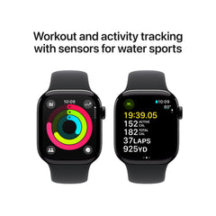 APPLE WATCH SERIES 10 GPS 42MM JET BLACK ALUMINIUM CASE WITH BLACK SPORT BAND - S/M