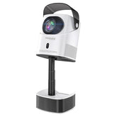 Promate 4K Ultra HD Wireless LCD Projector with Built-In Speaker & Monopod Stand, LCD Technology,White